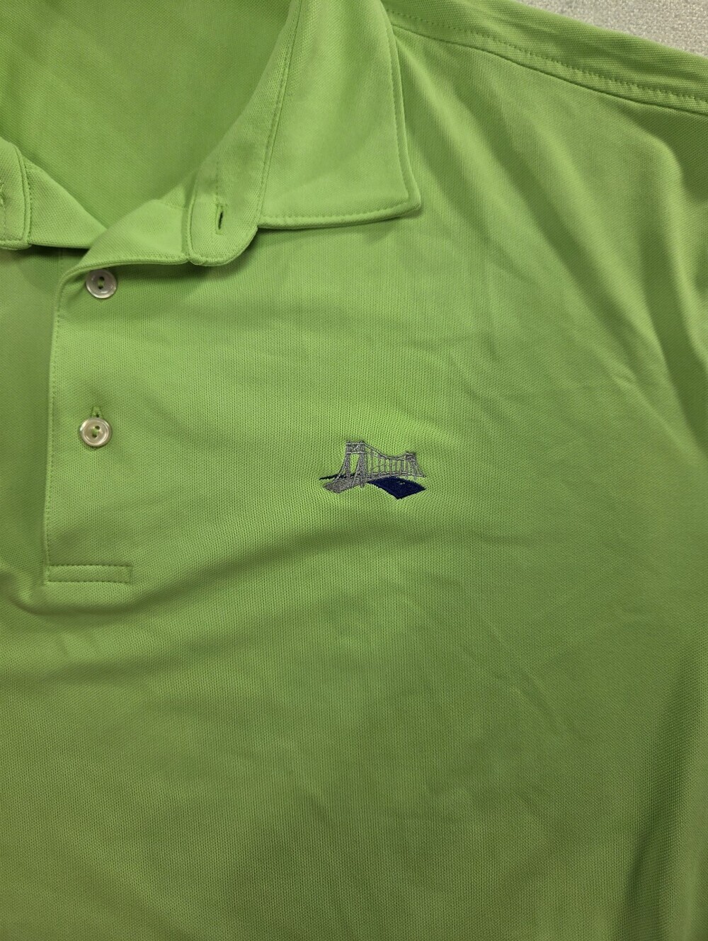 Peter Millar Summer Comfort Green Polo XL Bridge Logo - Picture 2 of 7